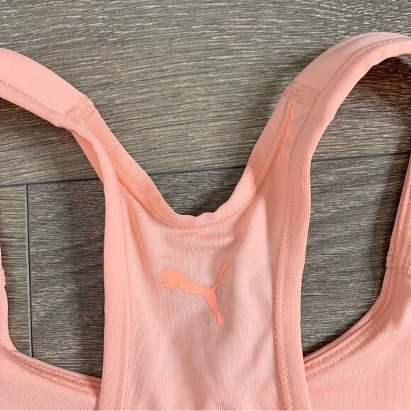PUMA 4Keeps Sports Bra Cropped Tank Top Peach Bud Medium support Racerback XS - Picture 5 of 12